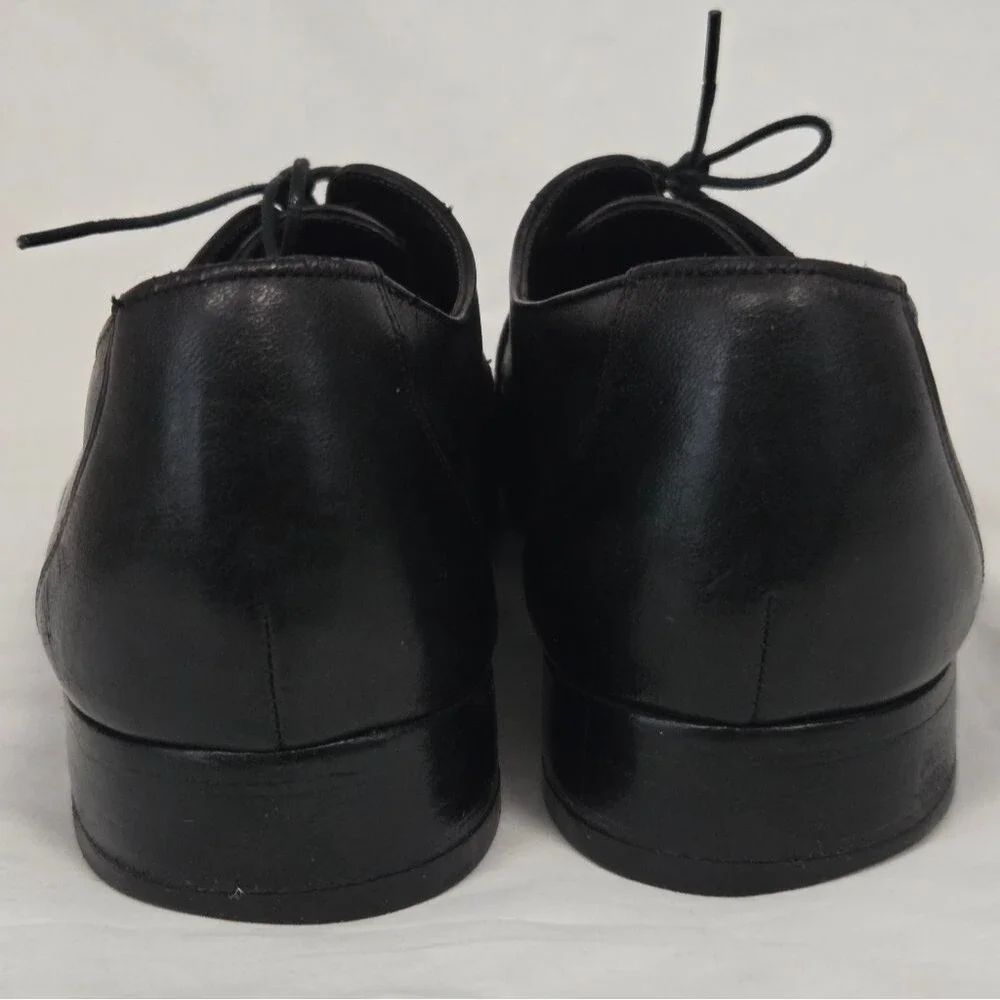 Vintage Bally Men's Black Leather Lace Up Dress Shoes 10.5